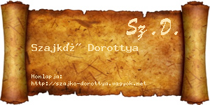Szajkó Dorottya névjegykártya